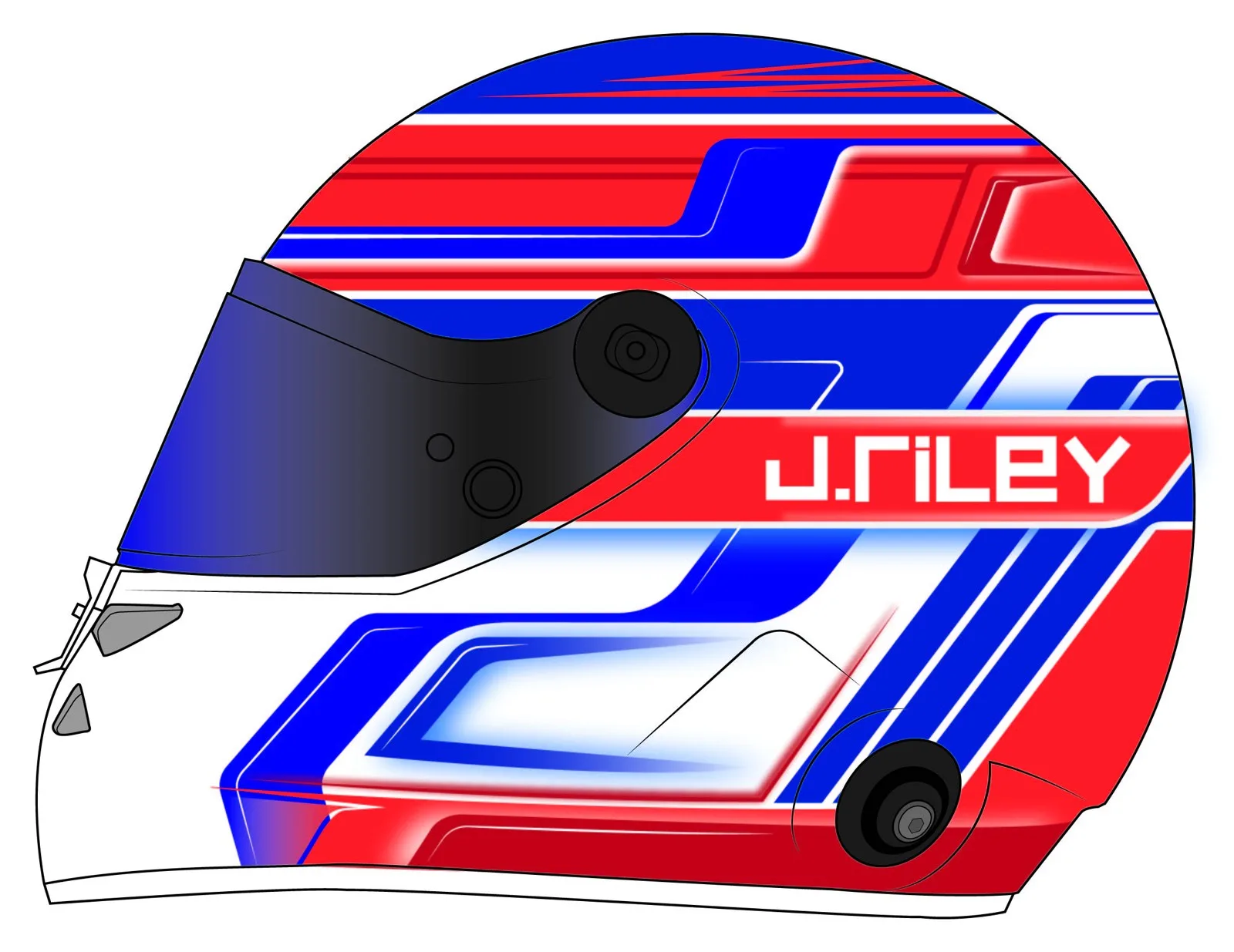 Jameson Riley's helmet livery, side view