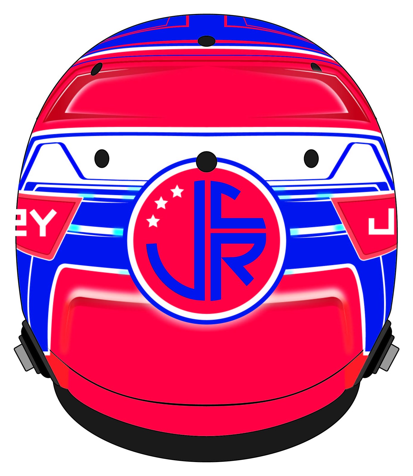 The JCR mark on the back of the helmet